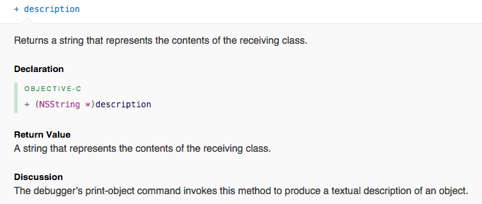 + (NSString *)description