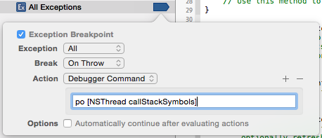 Breakpoint com stack